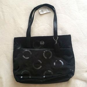 Authentic COACH signature Sequin Tote. New